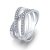 Honghu Anillo De Bodas De Cristal Joyas Mujer Declaración De Aniversario De Nudillos Chapados En Platino